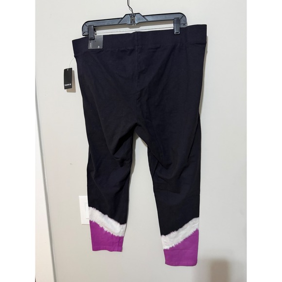 TORRID Black Purple White Tie Dye Leggings Capri Activewear Athleisure Size 3X - Picture 3 of 4